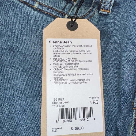 Prana Sienna Jean Size 4 Inseam 27” New with tags - Picture 7 of 7